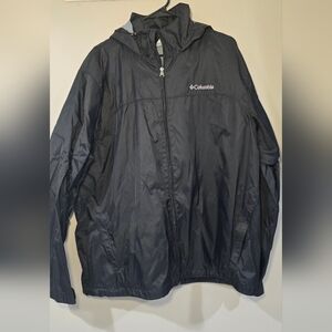 Columbia Black Windbreaker with Full Zip and Stand Up Collar